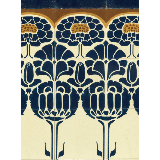 【サンプル】はがせる壁紙 シールタイプ ローワーウォールシート Lower wall sheet アールヌーボータイル TKH-LWA01 アズール