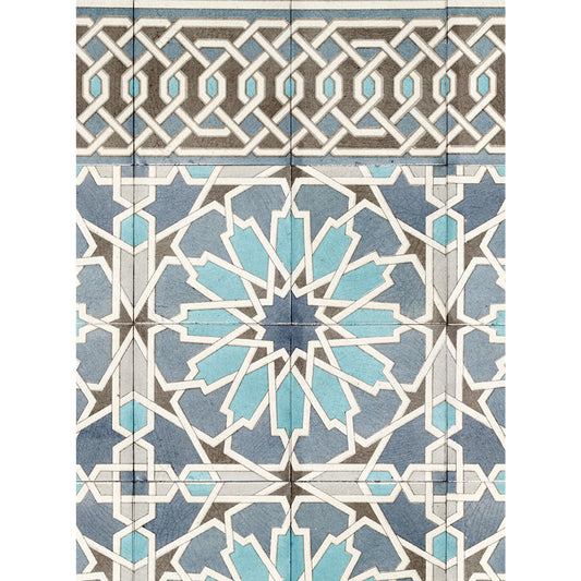 【サンプル】はがせる壁紙 シールタイプ ローワーウォールシート Lower wall sheet モロッカンタイル TKH-LWA04 アズラク