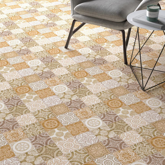 土足OK ハードタイプ クッションフロア【182cm×1m以上10cm単位で切売り】 シンコール / タイル柄 S-1416