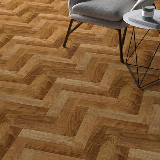 約91cm幅 土足OK ハードタイプ クッションフロア【91cm×10m巻 2本セット】 シンコール / ヘリンボーン柄 S-1429