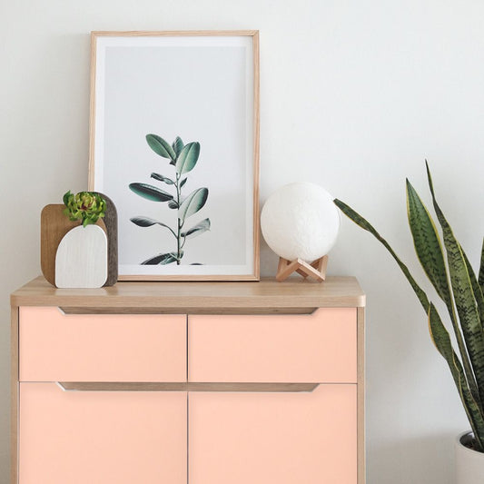 リメイクシート 無地カラー 強粘着タイプ 【巾61cm×10cm単位切り売り】 ピーチ