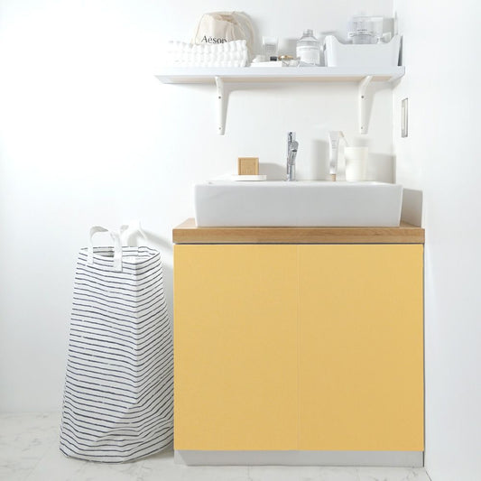 リメイクシート 無地カラー 強粘着タイプ 【巾61cm×10cm単位切り売り】 カスタードクリーム