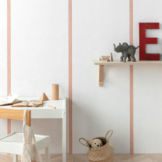 はがせる壁紙 のりなしタイプ SLOW TiME Go-han kids (49cm×2.5mサイズ) NST-GH07 ホワイト×レッド