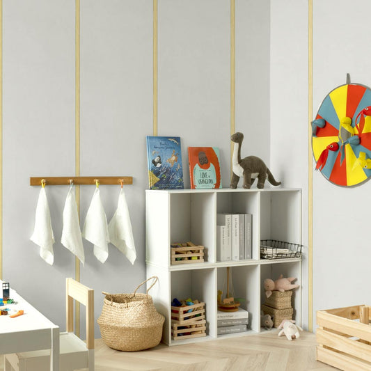 はがせる壁紙 のりなしタイプ SLOW TiME Go-han kids (49cm×2.5mサイズ) NST-GH16 グレー×イエロー