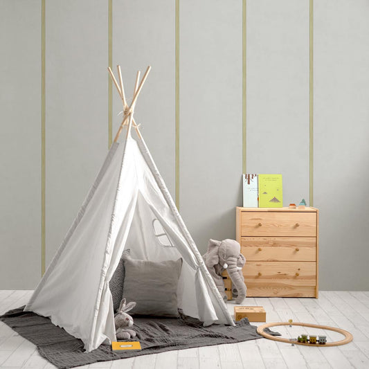 はがせる壁紙 のりなしタイプ SLOW TiME Go-han kids (49cm×2.5mサイズ) NST-GH17 グレー×グリーン