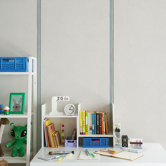 はがせる壁紙 のりなしタイプ SLOW TiME Go-han kids (49cm×3mサイズ) NST-GH18 グレー×ブルー