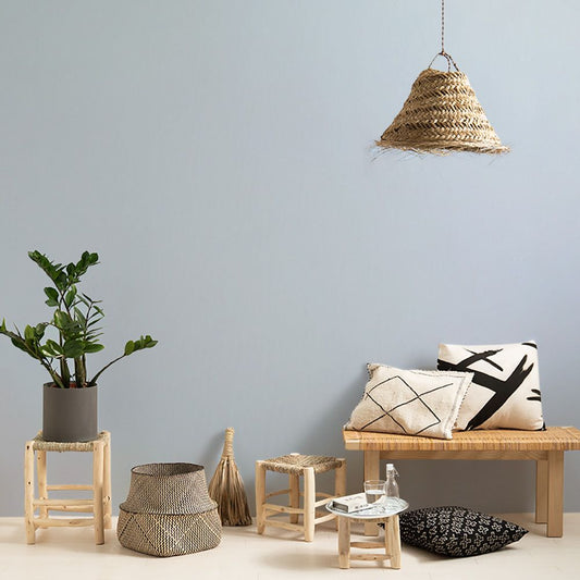 TH-34537 壁紙 のり付き クロス / サンゲツ / フェイス ライトブルー 塗り壁調【1m単位切り売り】