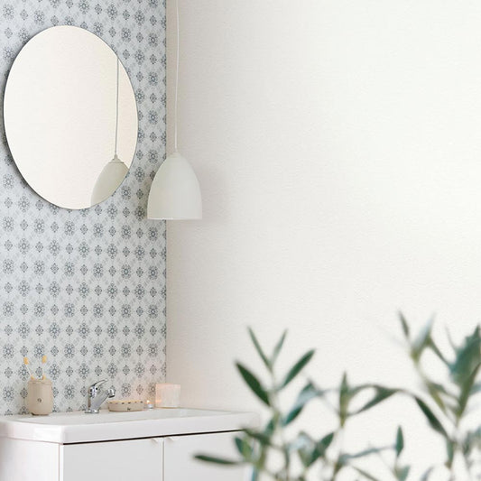 生のり付き【1m単位切り売り】お買い得 国産壁紙 クロス / 東リ / 白の塗り壁調 VS-2026