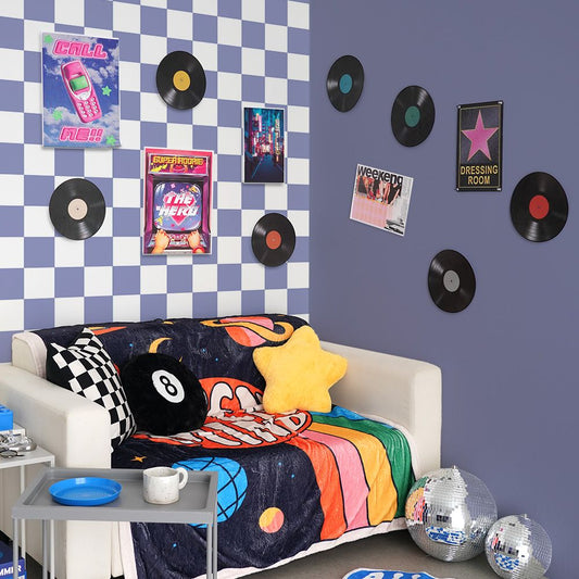 はがせる壁紙 のりなしタイプ What's poppin? チェッカー L (49cm×2.5mサイズ) アイリス