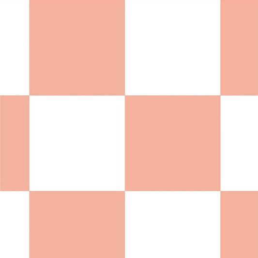 【サンプル】はがせる壁紙 のりなしタイプ What's poppin? チェッカー M サーモン