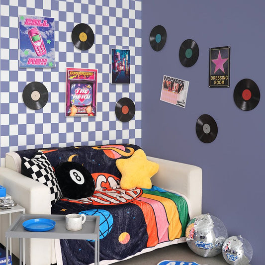 はがせる壁紙 のりなしタイプ What's poppin? チェッカー M (49cm×3mサイズ) アイリス