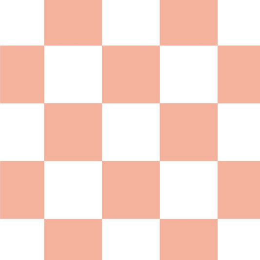 【サンプル】はがせる壁紙 のりなしタイプ What's poppin? チェッカー XS サーモン