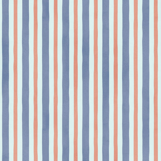 【サンプル】貼りやすいフリース壁紙 のりなしタイプ What's poppin? デイリーストライプ ブルーフィズ