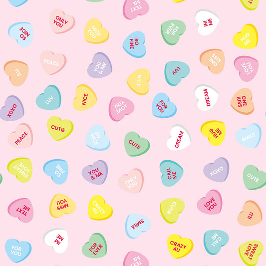 【サンプル】はがせる壁紙 のりなしタイプ What's poppin? ハートラムネ ピーチ