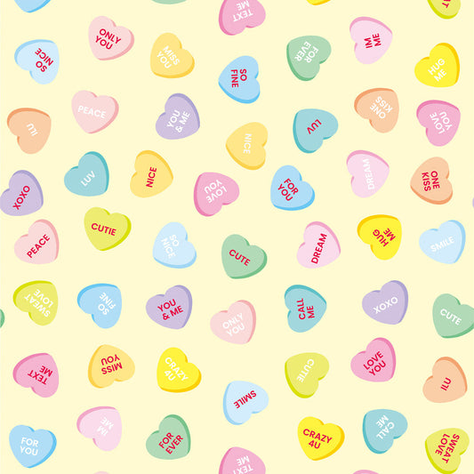 【サンプル】はがせる壁紙 のりなしタイプ What's poppin? ハートラムネ レモン