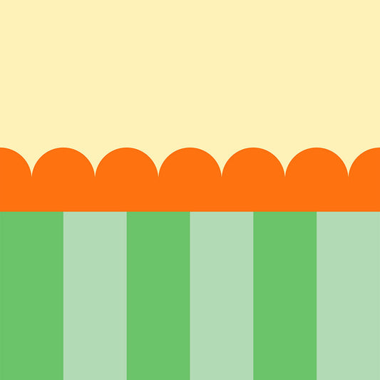 【サンプル】はがせる壁紙 のりなしタイプ What's poppin? ジェリーストライプ サニーガーデン(スカラップ)