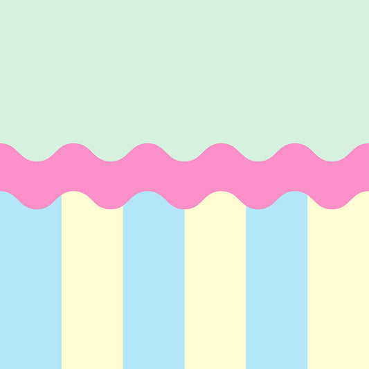 【サンプル】はがせる壁紙 のりなしタイプ What's poppin? ジェリーストライプ ミルキーフロート(ウェーブ)