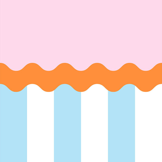 【サンプル】はがせる壁紙 のりなしタイプ What's poppin? ジェリーストライプ ピーチスプラッシュ(ウェーブ)