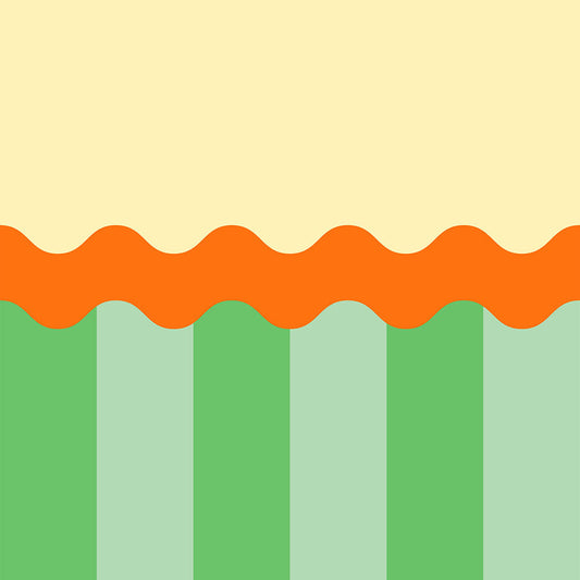 【サンプル】はがせる壁紙 のりなしタイプ What's poppin? ジェリーストライプ サニーガーデン(ウェーブ)