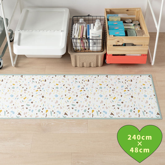 拭けるキッチンマット 「Sheete me ! (シーテミー)」 48cm×240cm POPPIN’ TERRAZZO コージーカプチーノ What's poppin?