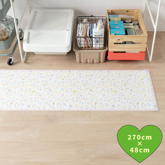拭けるキッチンマット 「Sheete me ! (シーテミー)」 48cm×270cm POPPIN’ TERRAZZO ペールミックス What's poppin?