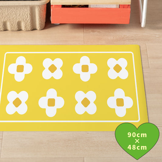 拭けるキッチンマット 「Sheete me ! (シーテミー)」 48cm×90cm BLOOM DAYS サニーバター What's poppin?