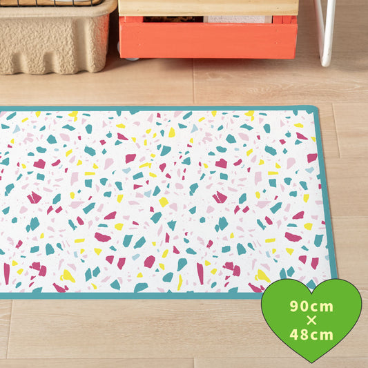 拭けるキッチンマット 「Sheete me ! (シーテミー)」 48cm×90cm POPPIN’ TERRAZZO ネオンポップ What's poppin?