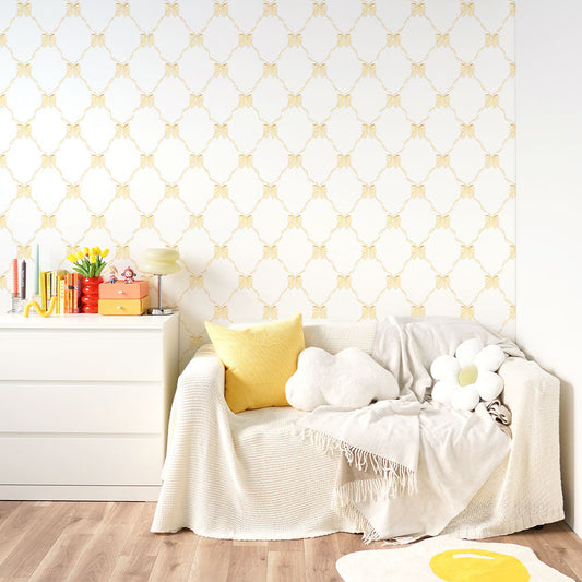 はがせる壁紙 のりなしタイプ What's poppin? ルルリボン (49cm×3mサイズ) ハニーシトロン