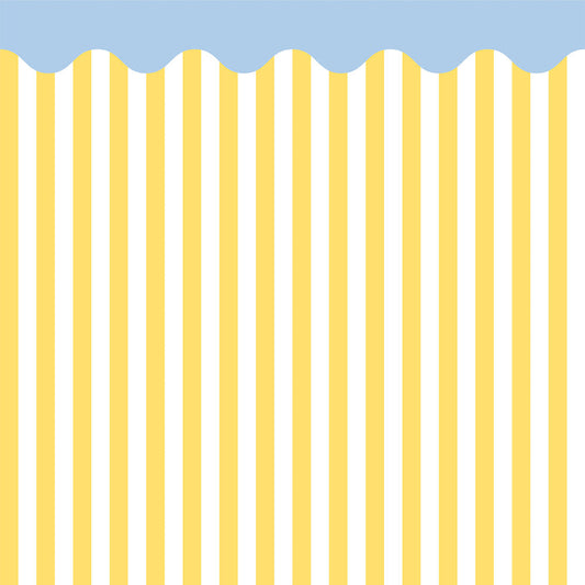 【サンプル】はがせる壁紙 シールタイプ What's poppin? ローワーウォールシート Lower wall sheet ストライプカーニバル レモンソーダ TWP-LWS01