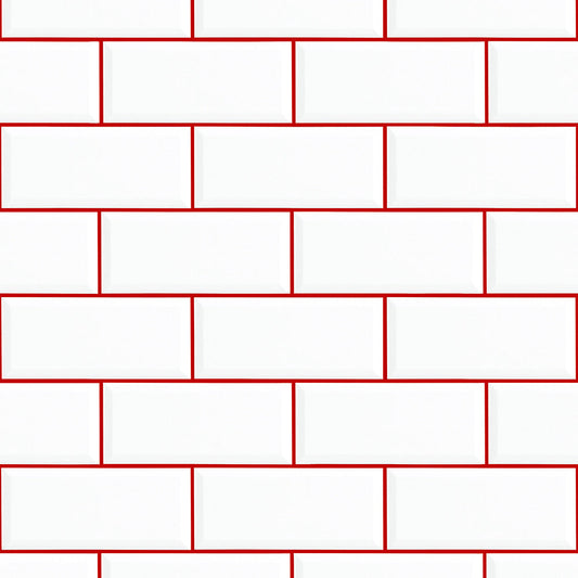 【サンプル】はがせる壁紙 のりなしタイプ What's poppin? メトロタイル カラージョイント チェリースカッシュ