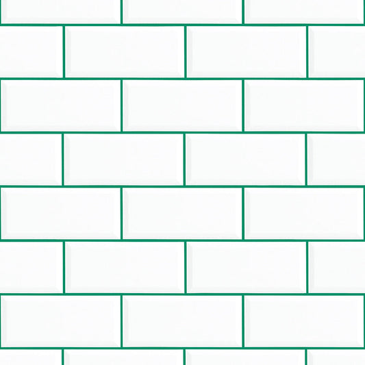 【サンプル】はがせる壁紙 のりなしタイプ What's poppin? メトロタイル カラージョイント フレッシュミント