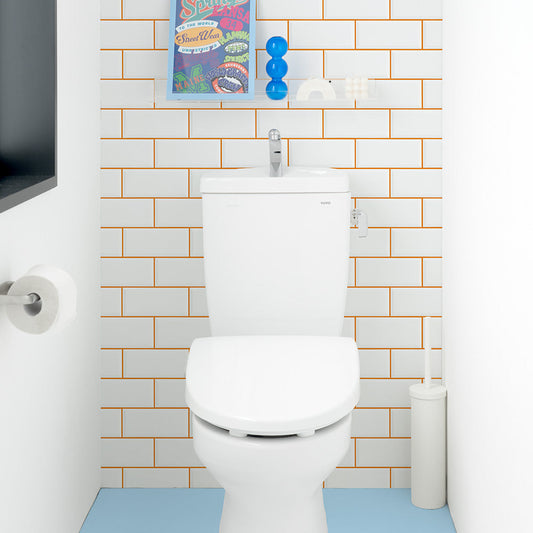 はがせる壁紙 のりなしタイプ What's poppin? メトロタイル カラージョイント (49cm×3mサイズ) ポッピングオレンジ