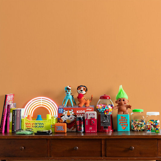 はがせる壁紙 のりなしタイプ What's poppin? 無地 イエロー・オレンジ (49cm×3mサイズ) OR103