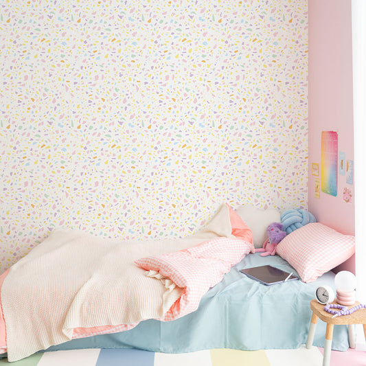 貼りやすいフリース壁紙 のりなしタイプ What's poppin? POPPIN’ TERRAZZO ペールミックス