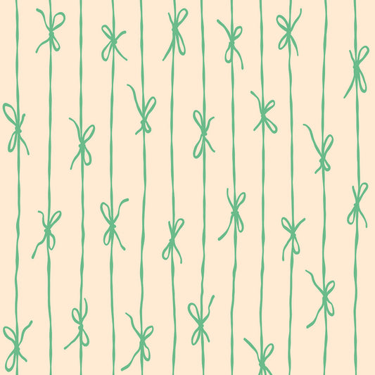 【サンプル】はがせる壁紙 のりなしタイプ What's poppin? リボンストライプ カラフル フレッシュミント