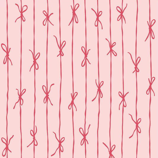 【サンプル】はがせる壁紙 のりなしタイプ What's poppin? リボンストライプ カラフル ストロベリー