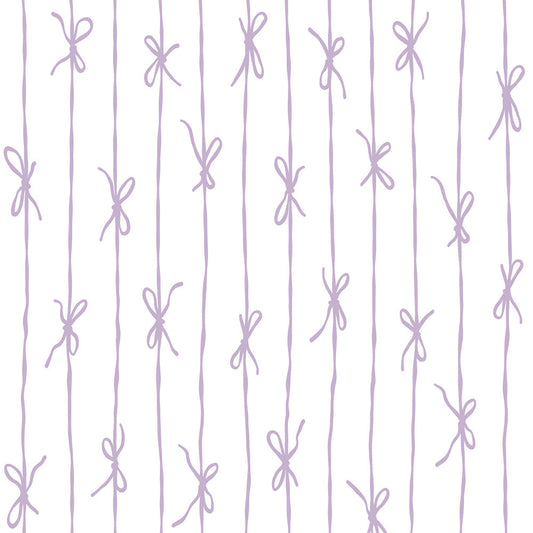 【サンプル】はがせる壁紙 のりなしタイプ What's poppin? リボンストライプ ナチュラル ラベンダー