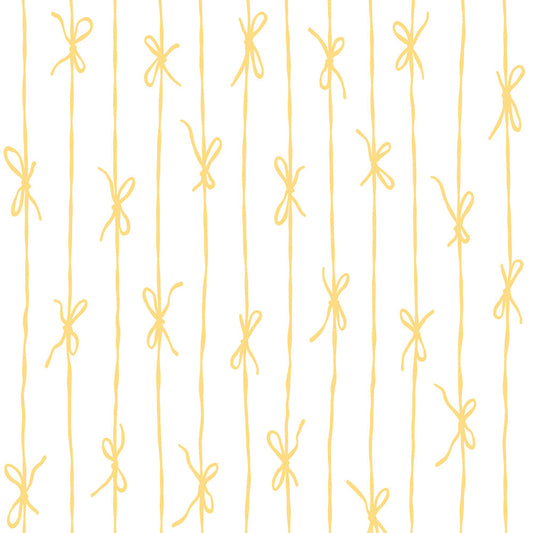 【サンプル】はがせる壁紙 のりなしタイプ What's poppin? リボンストライプ ナチュラル ハニー