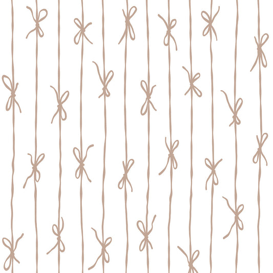 【サンプル】はがせる壁紙 のりなしタイプ What's poppin? リボンストライプ ナチュラル モカ