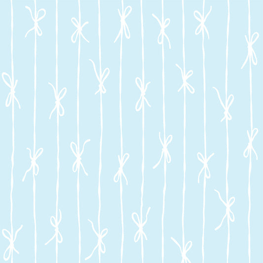 【サンプル】はがせる壁紙 のりなしタイプ What's poppin? リボンストライプ ナチュラル スカイ