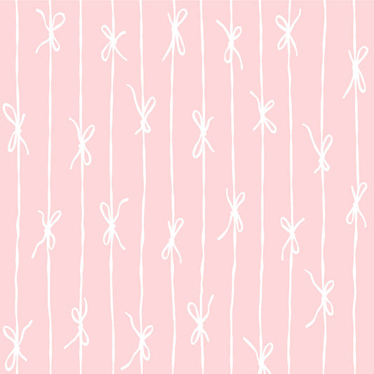 【サンプル】はがせる壁紙 のりなしタイプ What's poppin? リボンストライプ ナチュラル チェリー