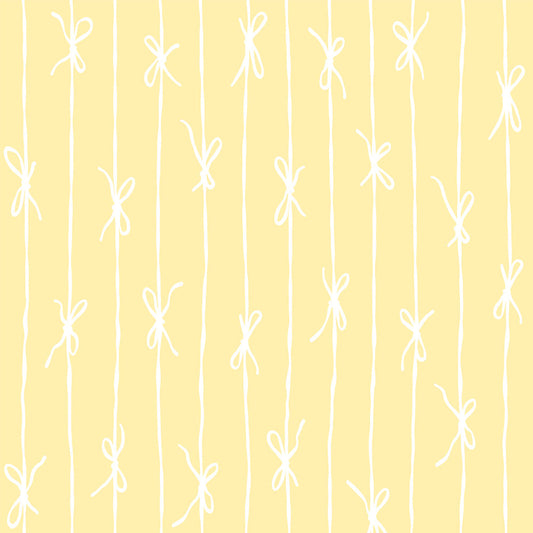 【サンプル】はがせる壁紙 のりなしタイプ What's poppin? リボンストライプ ナチュラル バニラ