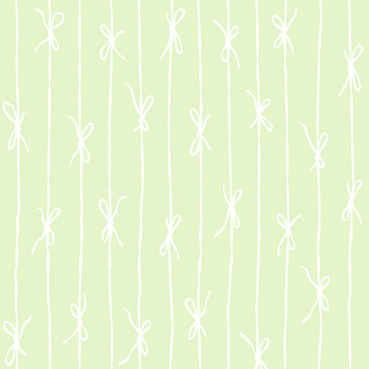 【サンプル】はがせる壁紙 のりなしタイプ What's poppin? リボンストライプ ナチュラル ピスタチオ