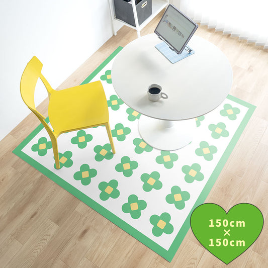 拭けるラグ 「Sheete me ! (シーテミー)」 150cm×150cm BLOOM DAYS グリーングルーヴ What's poppin?