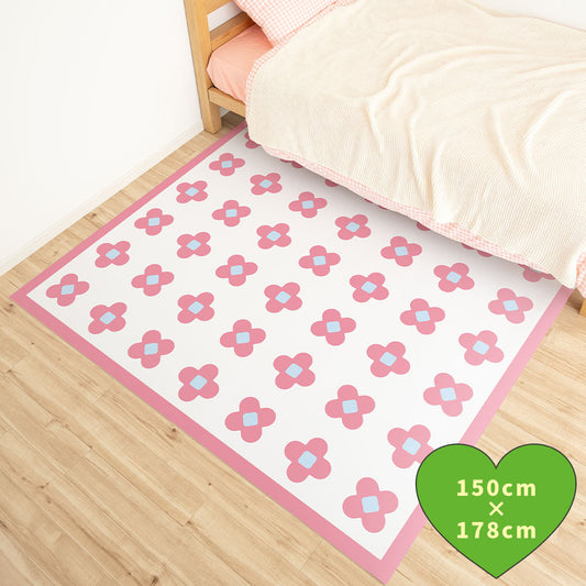 拭けるラグ 「Sheete me ! (シーテミー)」 178cm×150cm BLOOM DAYS スウィートピンク What's poppin?