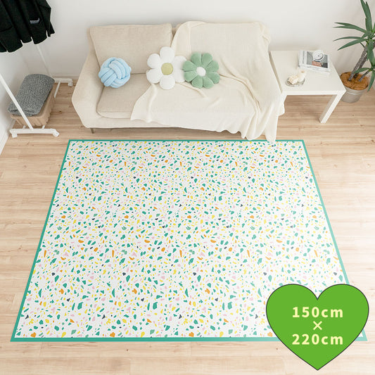 拭けるラグ 「Sheete me ! (シーテミー)」 150cm×220cm POPPIN’ TERRAZZO ミックスベジタブル What's poppin?