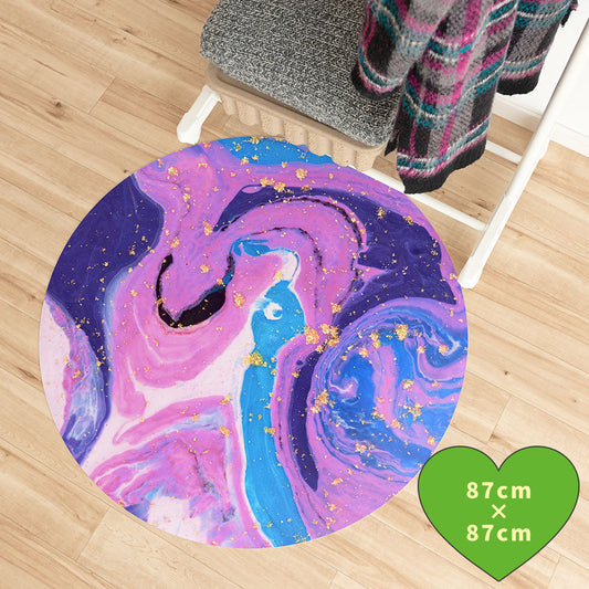 拭けるサークルラグ 「Sheete me ! (シーテミー)」 87cm×87cm Acrylic Cosmo Type-A05 What's poppin?