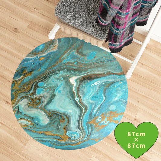 拭けるサークルラグ 「Sheete me ! (シーテミー)」 87cm×87cm Acrylic Cosmo Type-A06 What's poppin?