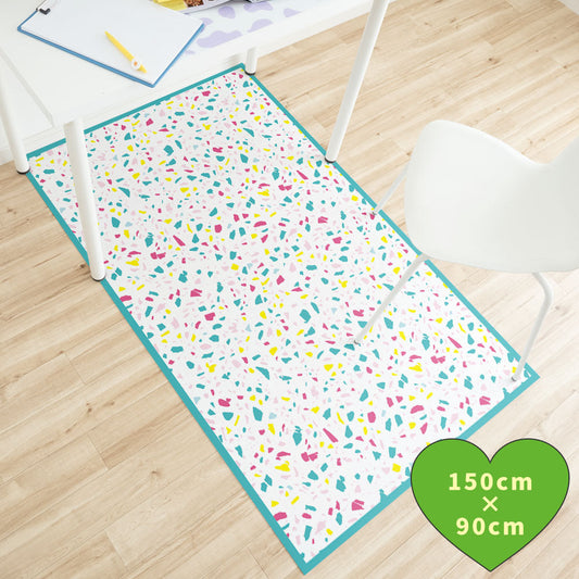 拭けるチェアマット 「Sheete me ! (シーテミー)」 90cm×150cm POPPIN’ TERRAZZO ネオンポップ What's poppin?