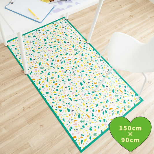 拭けるチェアマット 「Sheete me ! (シーテミー)」 90cm×150cm POPPIN’ TERRAZZO ミックスベジタブル What's poppin?
